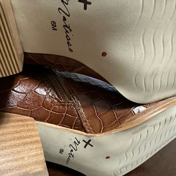 Matisse Block Heel Brown Knee-High Boots Bruna Tobacco Croc Western Boots - Picture 8 of 9